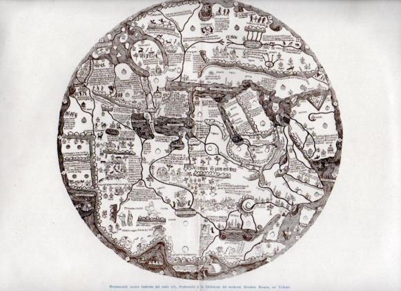 LAMINA V50101: Mapamundi siglo XV de la biblioteca del cardenal E. Borgia