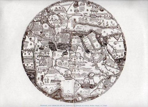 LAMINA V50101: Mapamundi siglo XV de la biblioteca del cardenal E. Borgia