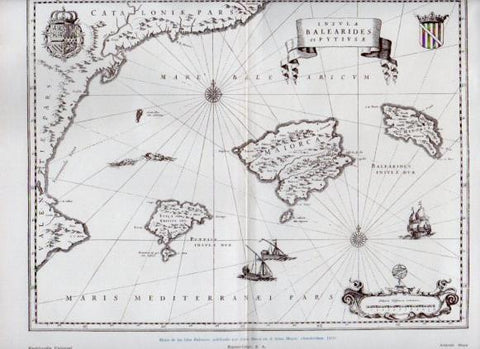 LAMINA V50100: Mapa de las Islas Baleares del Atlas Mayor publicado con Blaeu 1672