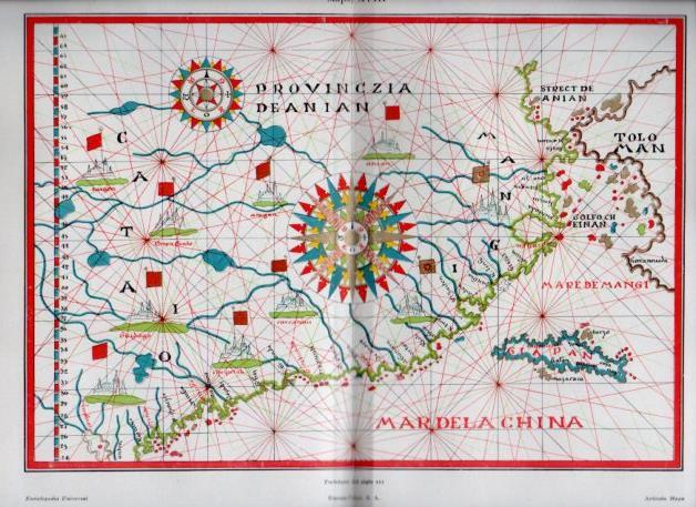 LAMINA V50094: Portolano siglo XVI mapa de la China