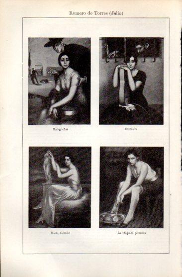 LAMINA V50062: Retratos de mujeres por J. Romero de Torres