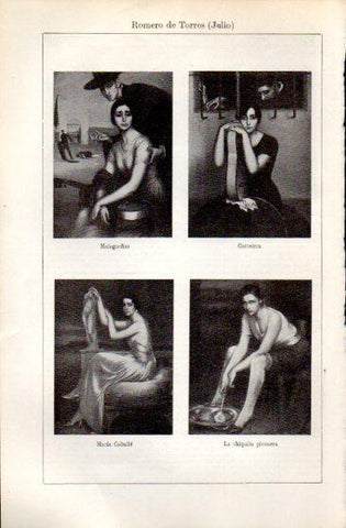 LAMINA V50062: Retratos de mujeres por J. Romero de Torres