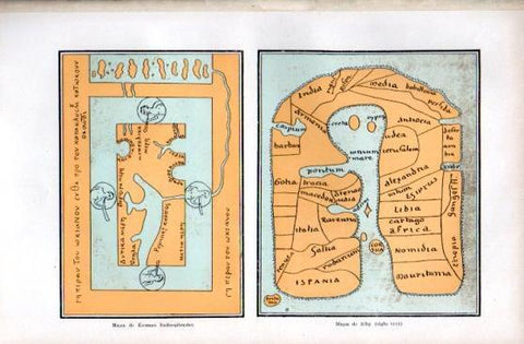 LAMINA V50010: Mapas de Kosmas Indicopleustes y de Alby