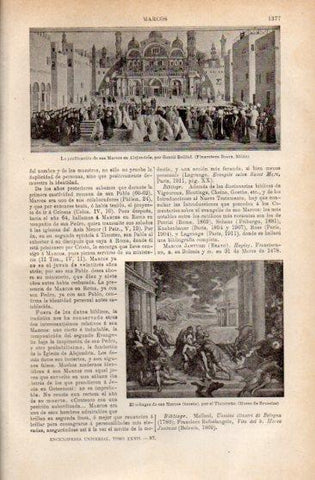 LAMINA V50049: San Marcos en Alejandria por Bellini y el milagro de San Marcos por Tintoretto