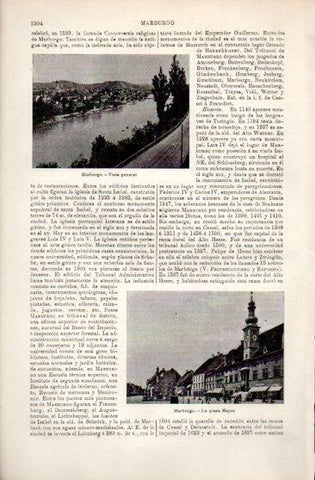 LAMINA V50040: Vista general y plaza Mayor de Marburgo, Alemania