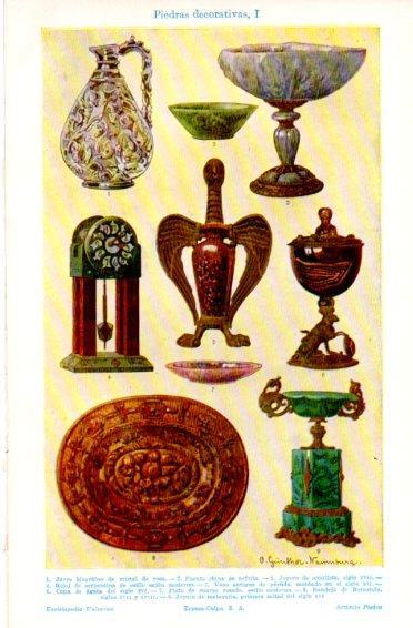 LAMINA V49725: Objetos hechos con piedra decorativas I