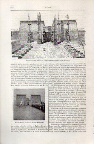 LAMINA V49763: Pilonos del templo de Luxor Egipto por Chipiez