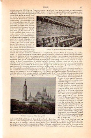 LAMINA V49760: Vista del templo del Pilar, Zaragoza