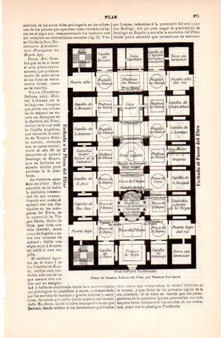 LAMINA V49758: Plano de Nuestra Señora del Pilar por Ventura Rodriguez