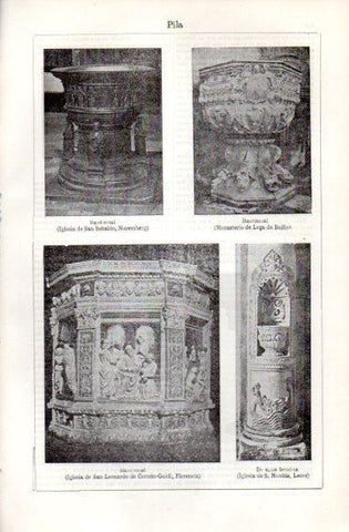 LAMINA V49754: Pila bautismal Iglesia de San Leonardo Florencia y San Sebaldo Nuremberg