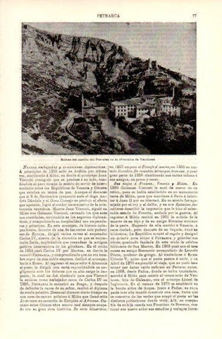 LAMINA V49664: Ruinas del castillo del Petrarca, Italia