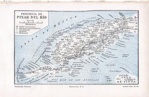 LAMINA V49769: Mapa de la provincia de Pinar del Rio, Cuba