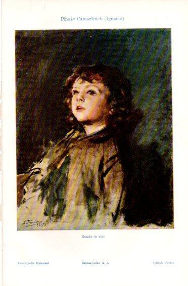 LAMINA V49770: Estudio de niño por I. Pinazo Camarlench