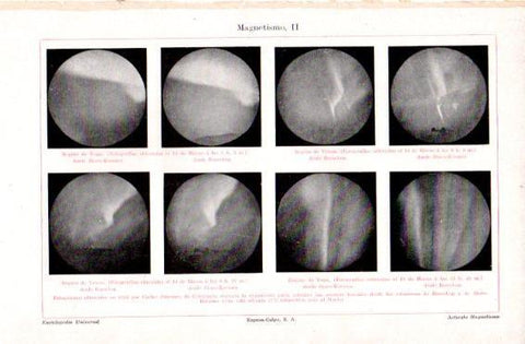 LAMINA V49855: Magnetismo. Fotogramas por Stormer y Cristiania de auroas boreales en 1914
