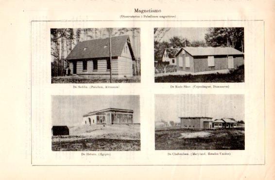 LAMINA V49854: Observatorios magneticos en Potsdam, Copenhague, Egipto y Cheltenham