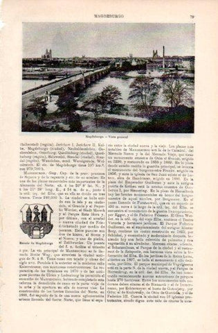 LAMINA V49841: Vista general de Magdeburgo, Alemania