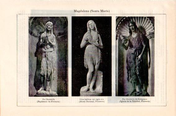 LAMINA V49837: Magdalena esculturas por Donatello y D. Settignano