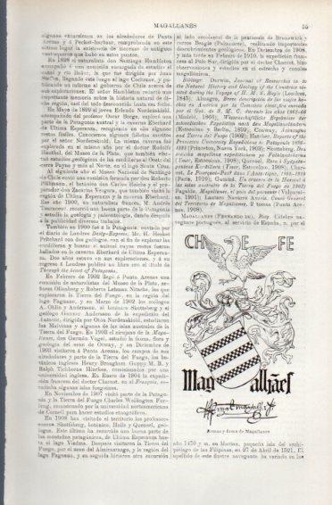 LAMINA V49834: Armas y firma de Magallanes
