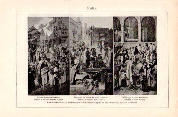 LAMINA V49872: Frescos del Panteon de hombres celebres de Paris por Maillot