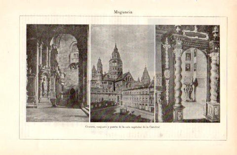 LAMINA V49863: Vistas de la catedral de Maguncia, Alemania
