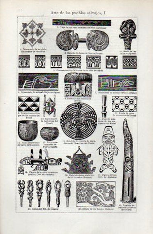 LAMINA V49796: Arte de los pueblos salvajes I
