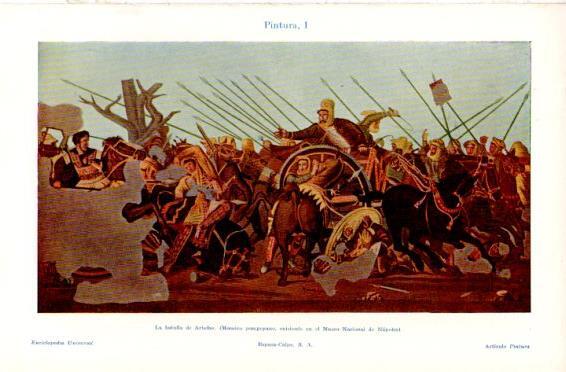 LAMINA V49791: La batalla de Arbelas pintura, Museo Nacional de Napoles