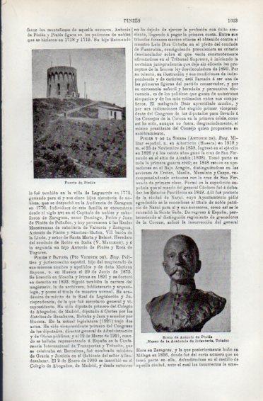 LAMINA V49776: Fuerte de Pinies y Busto de A. de Pinies