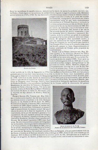LAMINA V49776: Fuerte de Pinies y Busto de A. de Pinies