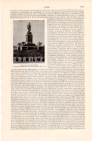 LAMINA V49774: Monumento de Felipe Pinel, manicomio de Sant Baudilio de Llobregat