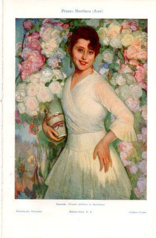 LAMINA V49772: Rosaleda por J. Pinazo Martinez