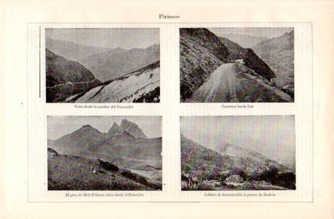 LAMINA V49816: Tourmalet Collado de Roncesvalles y pico de Midi Ossau, Pirineos