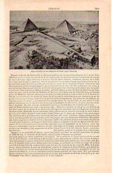 LAMINA V49808: Reconstruccion de las piramides de Guiza según Holscher