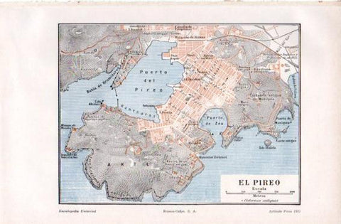 LAMINA V49813: Plano de El Pireo, Grecia