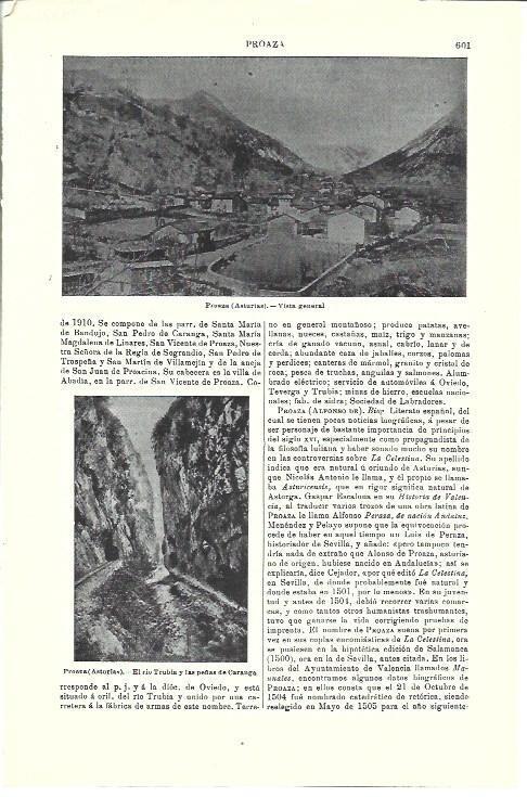 LAMINA ESPASA 39770: Vista general de Proaza, Asturias