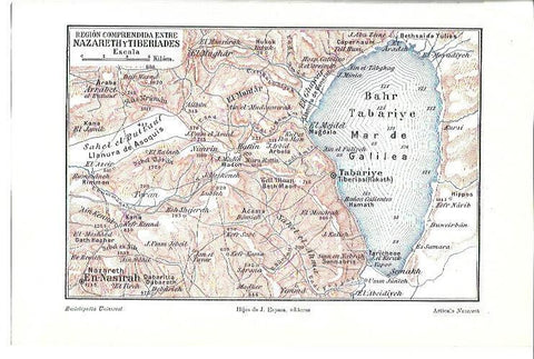 LAMINA ESPASA 40138: Mapa de la region de Nazaret