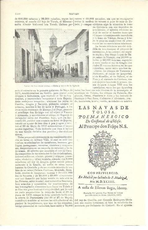 LAMINA ESPASA 40124: Calle de Navas de San Juan, Jaen