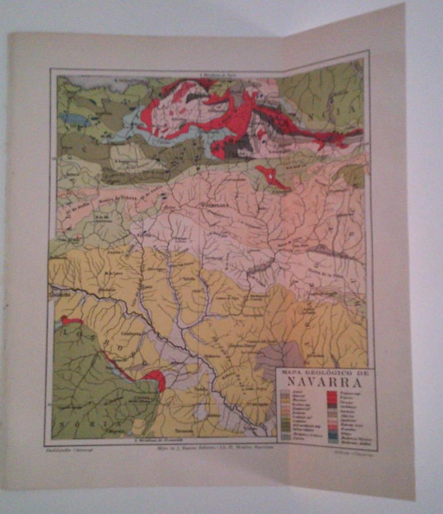 LAMINA ESPASA 40123: Mapa geologico de Navarra