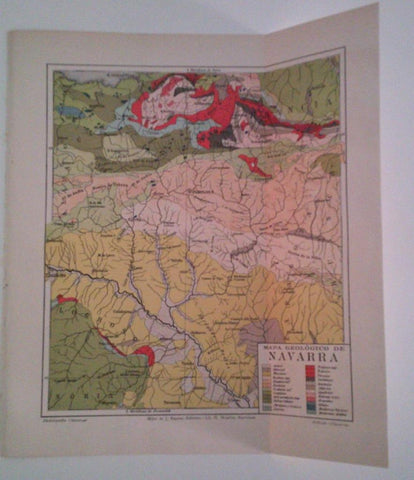 LAMINA ESPASA 40123: Mapa geologico de Navarra