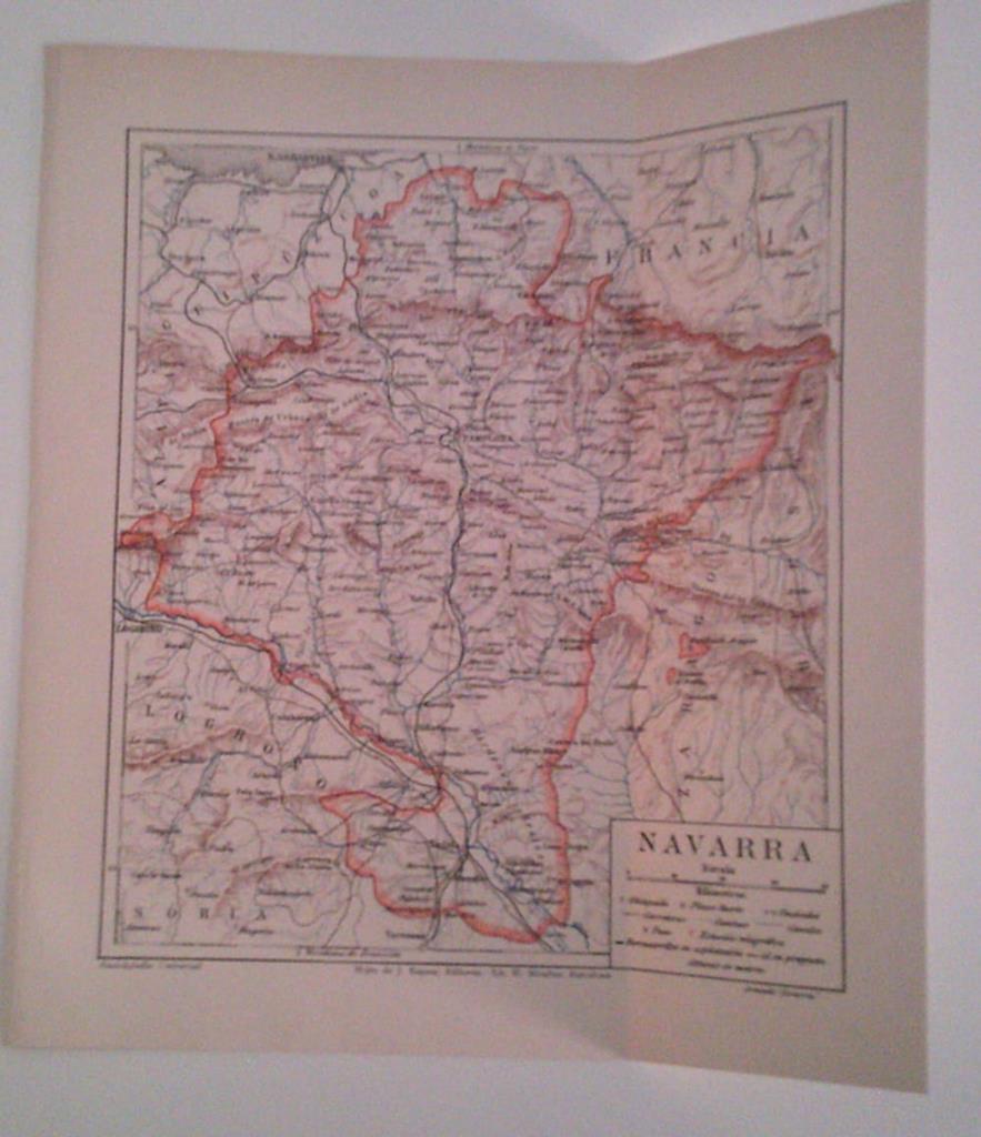 LAMINA ESPASA 40122: Mapa de Navarra