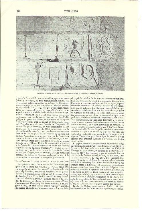 LAMINA ESPASA 40166: Grafitos templarios en el Castillo de Chinon, Francia
