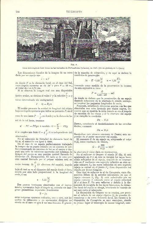 LAMINA ESPASA 40158: Telescopio de Lord Rosse