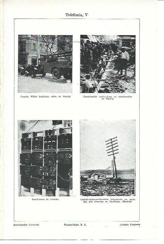 LAMINA ESPASA 40153: Construccion de la red de telefono en España