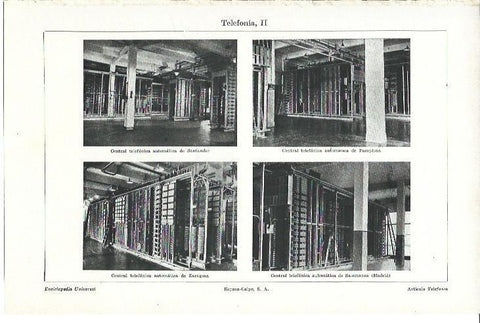 LAMINA ESPASA 40150: Centrales telefonicas de Santander, Pamplona, Zaragoza y Madrid
