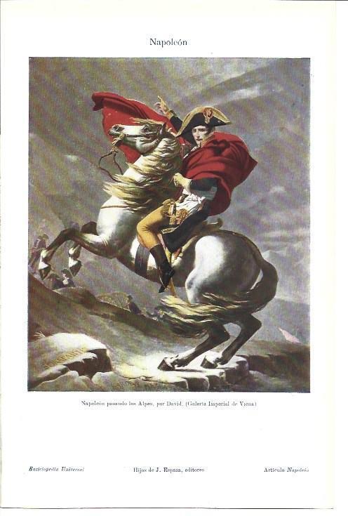 LAMINA ESPASA 40076: Napoleon pasando los Alpes, por David