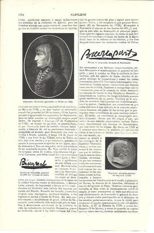 LAMINA ESPASA 40074: Firma y retrato de Napoleon