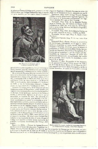 LAMINA ESPASA 40073: San Napoleon y Maria Leticia Bonaparte, por Pedro Antonio Martin