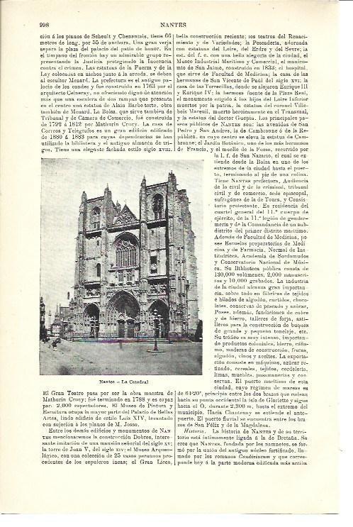 LAMINA ESPASA 40071: Catedral de Nantes, Francia