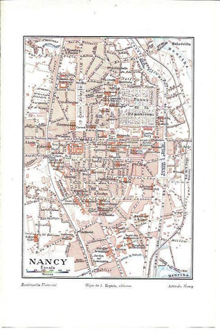 LAMINA ESPASA 40066: Plano de Nancy, Francia