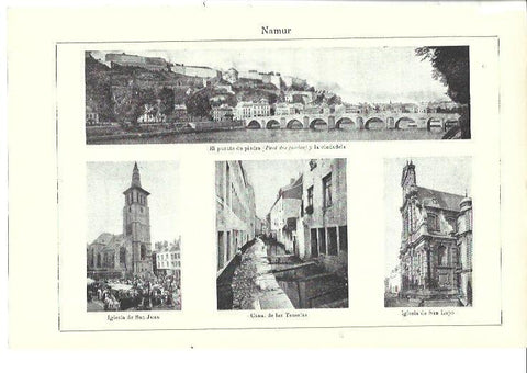 LAMINA ESPASA 40064: Puente e iglesias de Namur