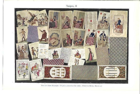 LAMINA ESPASA 40056: Naipes para augurio de la Colección Babra de Barcelona